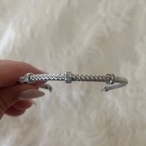 Effy Silver Braided And Diamond Women's Bracelet